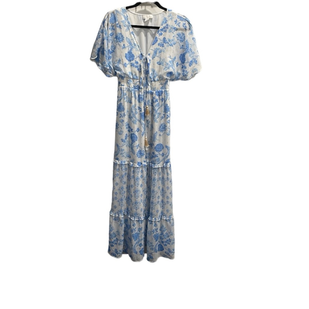House of Harlow 1960 Blue and White Maxi Dress